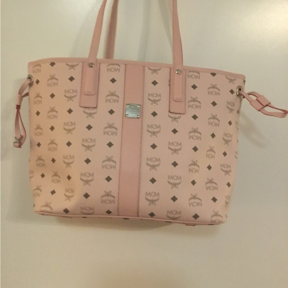 MCM Pink Visetos Monogram Tote Bag - Picture 2 of 15
